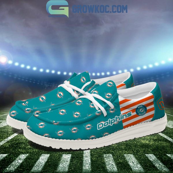 Miami Dolphins 2024 Version Personalized Hey Dude Shoes