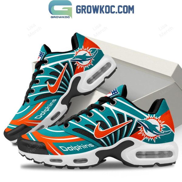 Miami Dolphins NFL Blue Stripe Orange Design TN Shoes