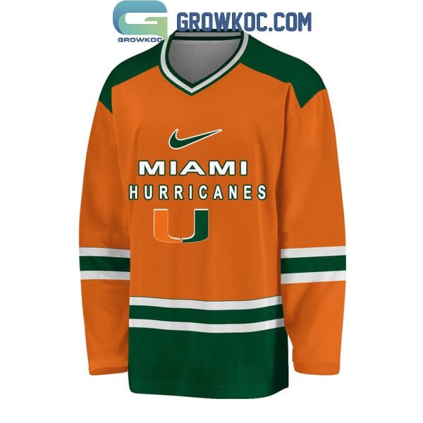 Miami Hurricanes Football Team It’s All About The U Hockey Jersey