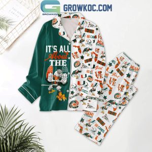 Miami Hurricanes Girl Loves Canes Polyester Pajamas Set