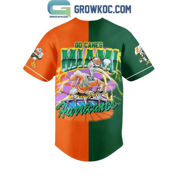 Miami Hurricanes Go Canes Halloween 2024 Personalized Baseball Jersey