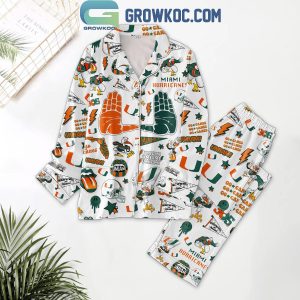 Miami Hurricanes Let’s Go Canes The U 2024 Polyester Pajamas Set