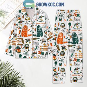 Miami Hurricanes Let’s Go Canes The U 2024 Polyester Pajamas Set