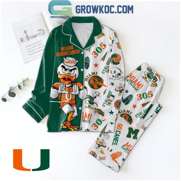 Miami Hurricanes U In My Heart 305 Polyester Pajamas Set