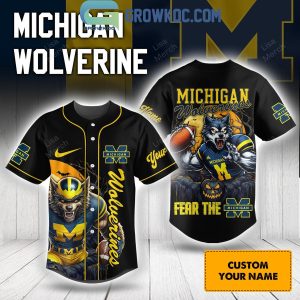 Michigan Wolverines Fear The M Halloween Victory Personalized Baseball Jersey