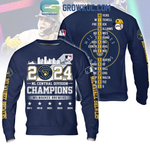 Milwaukee Brewers 2024 NL Central Division Champs Baseball Hoodie T-Shirt