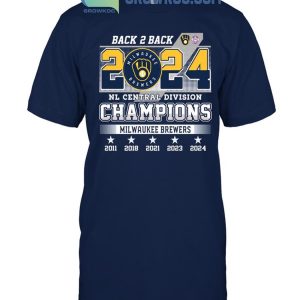 Milwaukee Brewers 2024 National League Central Division Champs Back To Back 2024 T-Shirt