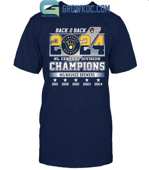 Milwaukee Brewers 2024 National League Central Division Champs Back To Back 2024 T-Shirt