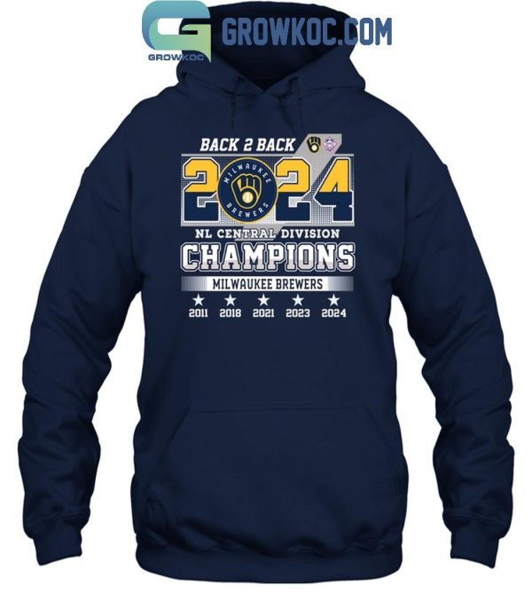 Milwaukee Brewers 2024 National League Central Division Champs Back To Back 2024 T-Shirt