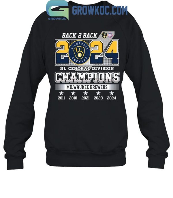 Milwaukee Brewers 2024 National League Central Division Champs Back To Back 2024 T-Shirt