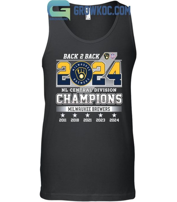 Milwaukee Brewers 2024 National League Central Division Champs Back To Back 2024 T-Shirt