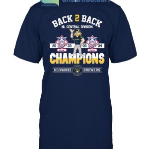 Milwaukee Brewers Back 2 Back NL Central Division Champions 2024 T-Shirt