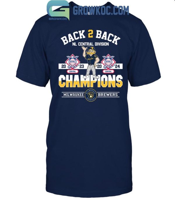 Milwaukee Brewers Back 2 Back NL Central Division Champions 2024 T-Shirt