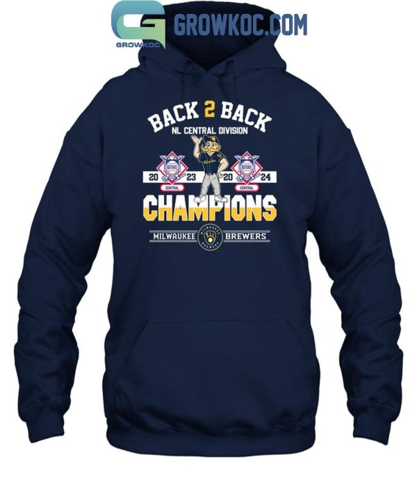 Milwaukee Brewers Back 2 Back NL Central Division Champions 2024 T-Shirt