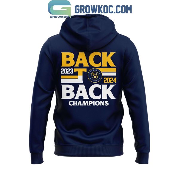 Milwaukee Brewers Back To Back Central Division Champions 2024 Hoodie T-Shirt