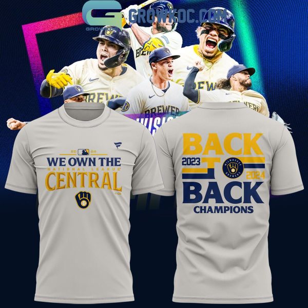 Milwaukee Brewers Back To Back National League Central Division 2023-2024 Hoodie T-Shirt