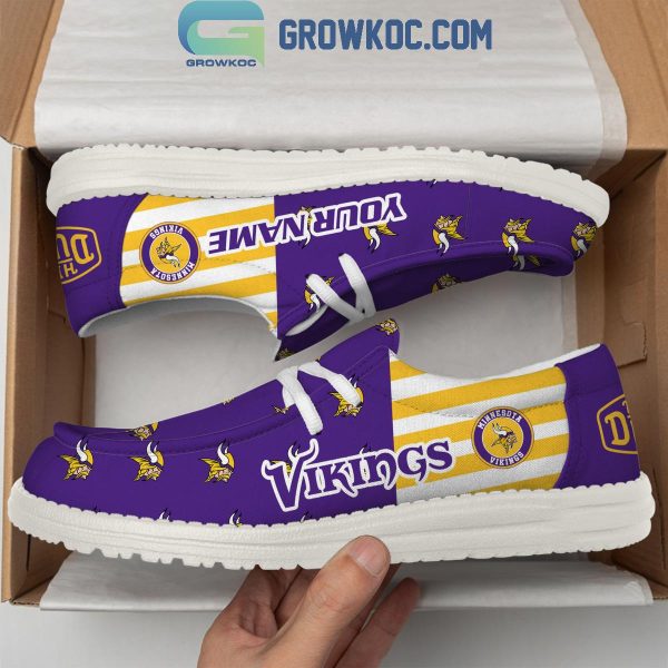 Minnesota Vikings 2024 Version Personalized Hey Dude Shoes