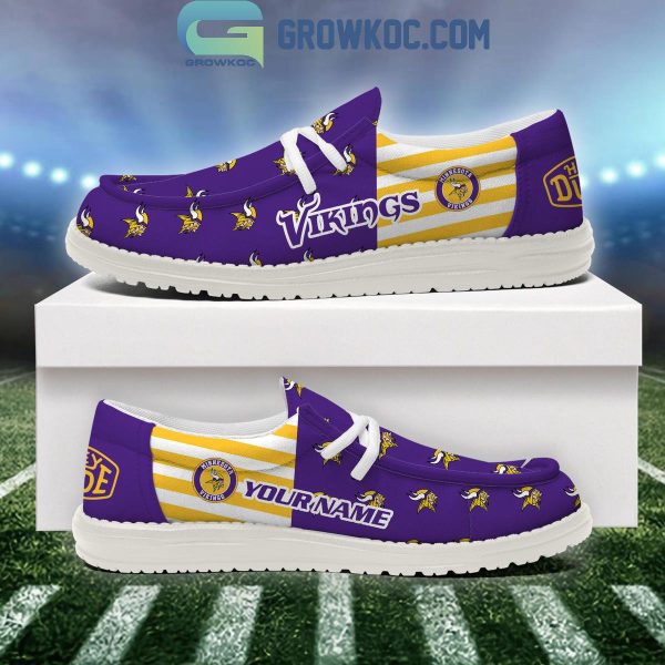 Minnesota Vikings 2024 Version Personalized Hey Dude Shoes