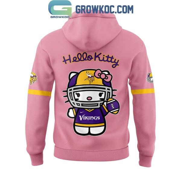 Minnesota Vikings Celebrating 50th Anniversary Hello Kitty Pink Hoodie T-Shirt