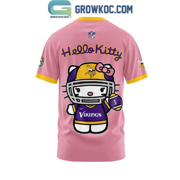 Minnesota Vikings Celebrating 50th Anniversary Hello Kitty Pink Hoodie T-Shirt