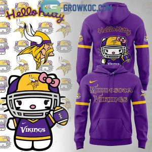 Minnesota Vikings Celebrating 50th Anniversary Hello Kitty Purple Hoodie T-Shirt