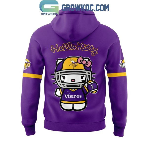 Minnesota Vikings Celebrating 50th Anniversary Hello Kitty Purple Hoodie T-Shirt