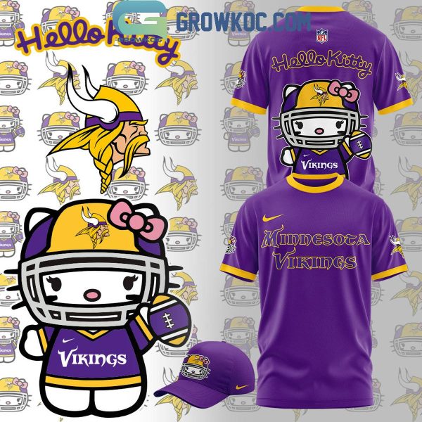 Minnesota Vikings Celebrating 50th Anniversary Hello Kitty Purple Hoodie T-Shirt