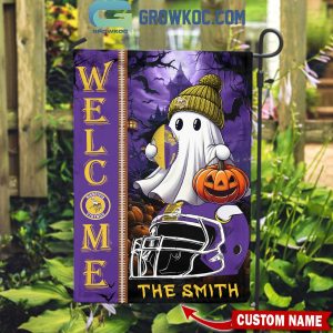 Minnesota Vikings Welcome Halloween 2024 Personalized House Garden Flag