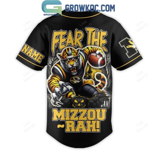 Missouri Tigers Football Fear The Mizzou-rah 2024 Halloween Personalized Baseball Jersey