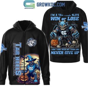 NC Tar Heels Fan 4Life Win Or Lose Nevet Give Up Spooky Hoodie T-Shirt