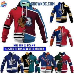 NHL Mix 2 Team Home Jersey Hoodie T Shirt