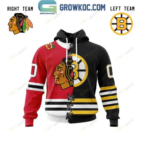 NHL Mix 2 Team Home Jersey Hoodie T Shirt