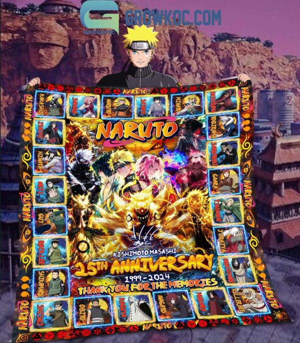 Naruto Kishimoto Masashi 25th Anniversary Thank You Fleece Blanket Quilt