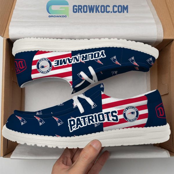 New England Patriots 2024 Version Personalized Hey Dude Shoes