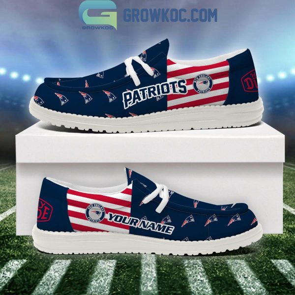 New England Patriots 2024 Version Personalized Hey Dude Shoes