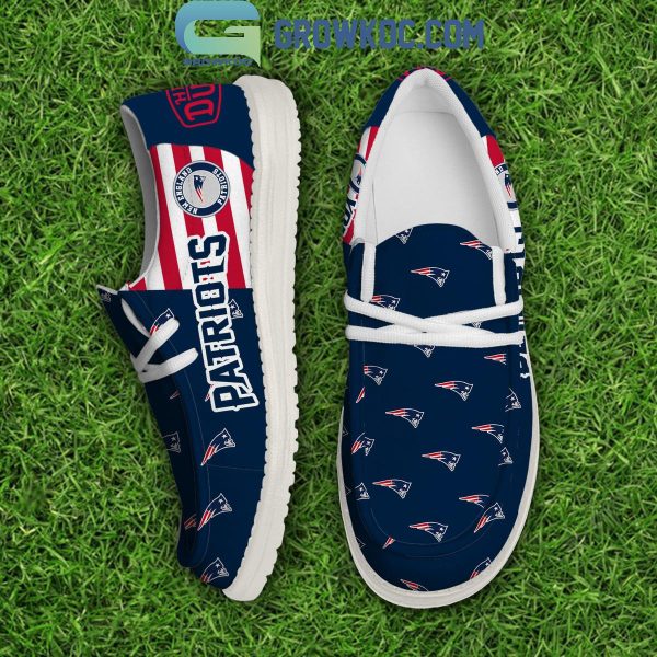 New England Patriots 2024 Version Personalized Hey Dude Shoes