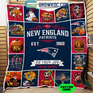 New England Patriots Do Your Job Est. 1960 Halloween Personalized Fleece Blanket Quilt