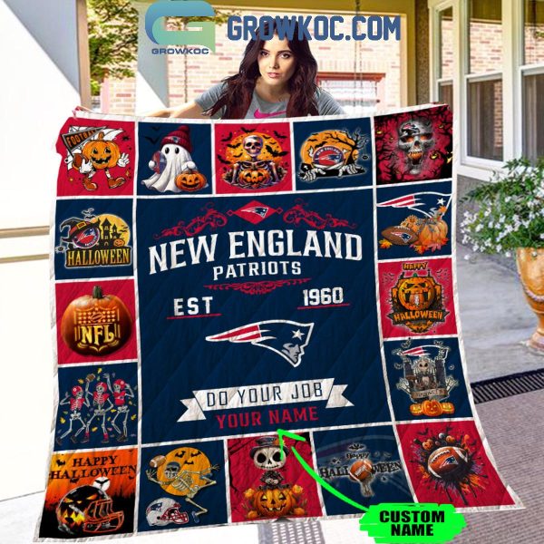 New England Patriots Do Your Job Est. 1960 Halloween Personalized Fleece Blanket Quilt