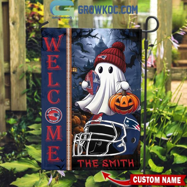 New England Patriots Welcome Halloween 2024 Personalized House Garden Flag