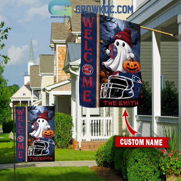 New England Patriots Welcome Halloween 2024 Personalized House Garden Flag