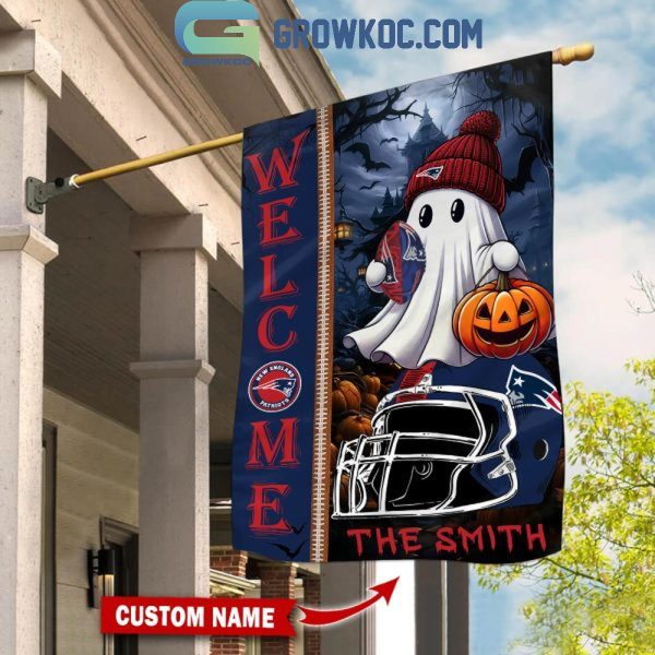 New England Patriots Welcome Halloween 2024 Personalized House Garden Flag