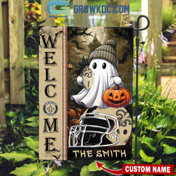 New Orleans Saints Welcome Halloween 2024 Personalized House Garden Flag