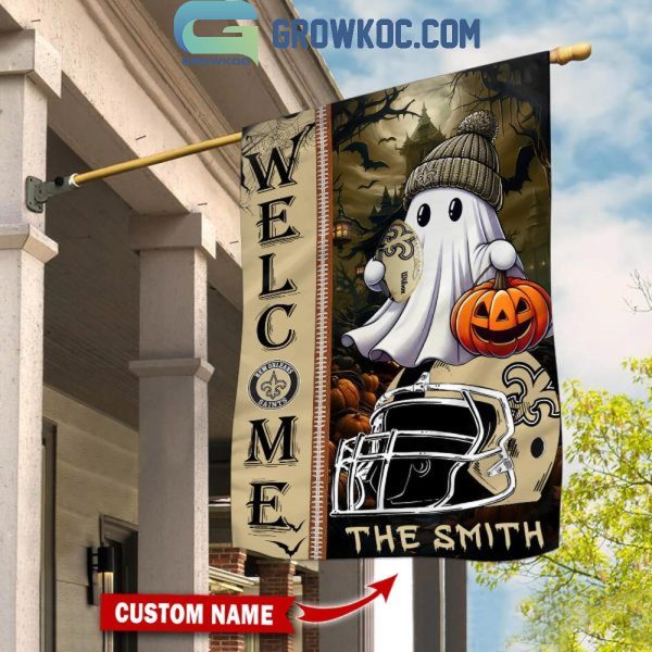 New Orleans Saints Welcome Halloween 2024 Personalized House Garden Flag