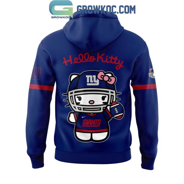 New York Giants Celebrating 50th Anniversary Hello Kitty Blue Hoodie T-Shirt