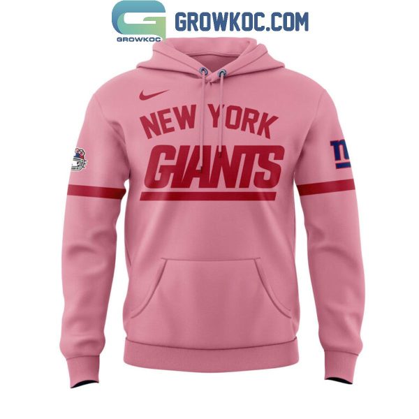 New York Giants Celebrating 50th Anniversary Hello Kitty Pink Hoodie T-Shirt