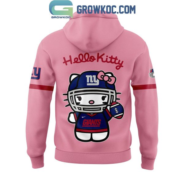 New York Giants Celebrating 50th Anniversary Hello Kitty Pink Hoodie T-Shirt