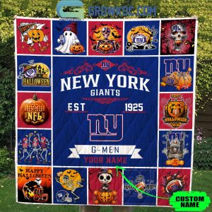 New York Giants G-Men Est. 1925 Halloween Personalized Fleece Blanket Quilt