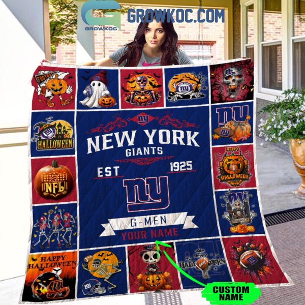 New York Giants G-Men Est. 1925 Halloween Personalized Fleece Blanket Quilt