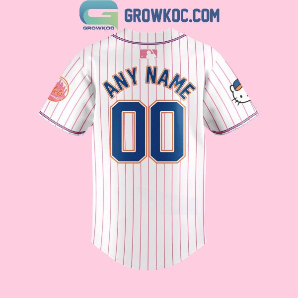 New York Mets Hello Kitty 50th Anniversary Personalized Baseball Jersey