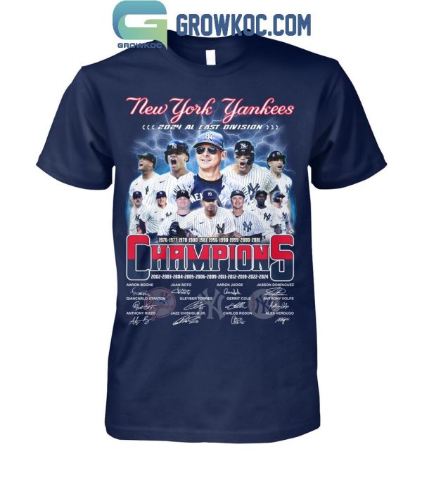 New York Yankees 2024 AL East Division Champs Back To Back To Back T-Shirt